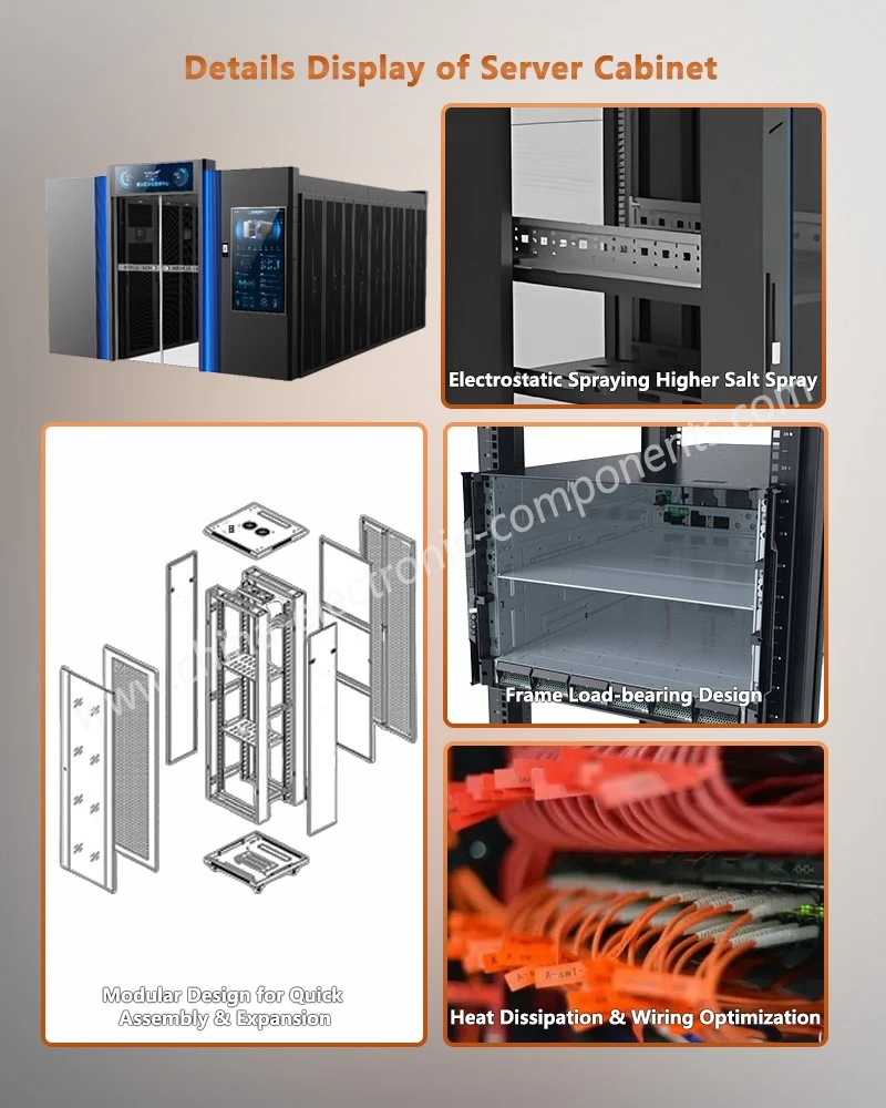 Detail Display of enclosed network rack Detail Display of enclosed network rack