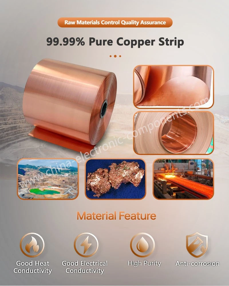 9999 Pure Copper Strip for Busbar for Film Capacitors 9999 Pure Copper Strip for Busbar for Film Capacitors